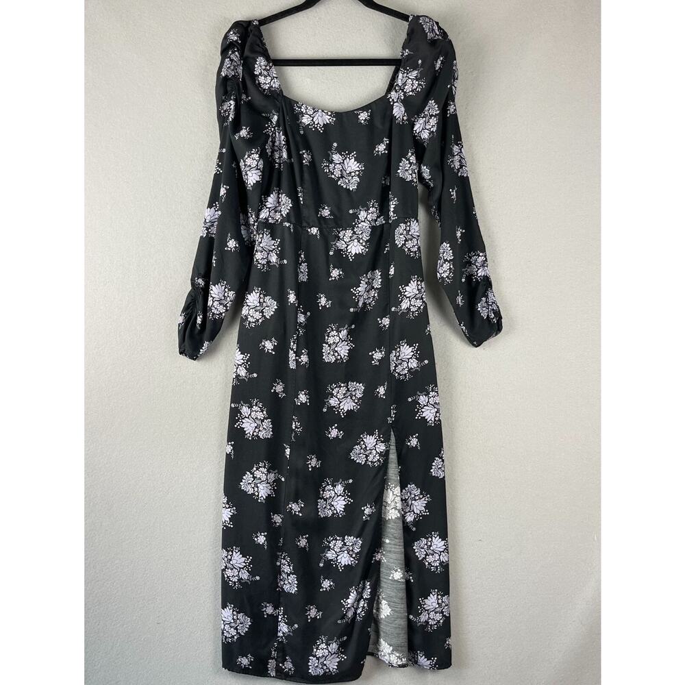 Anthropologie Maeve Hedy Ruffled Midi Dress Womens 6 Floral Slit Smocked Boho